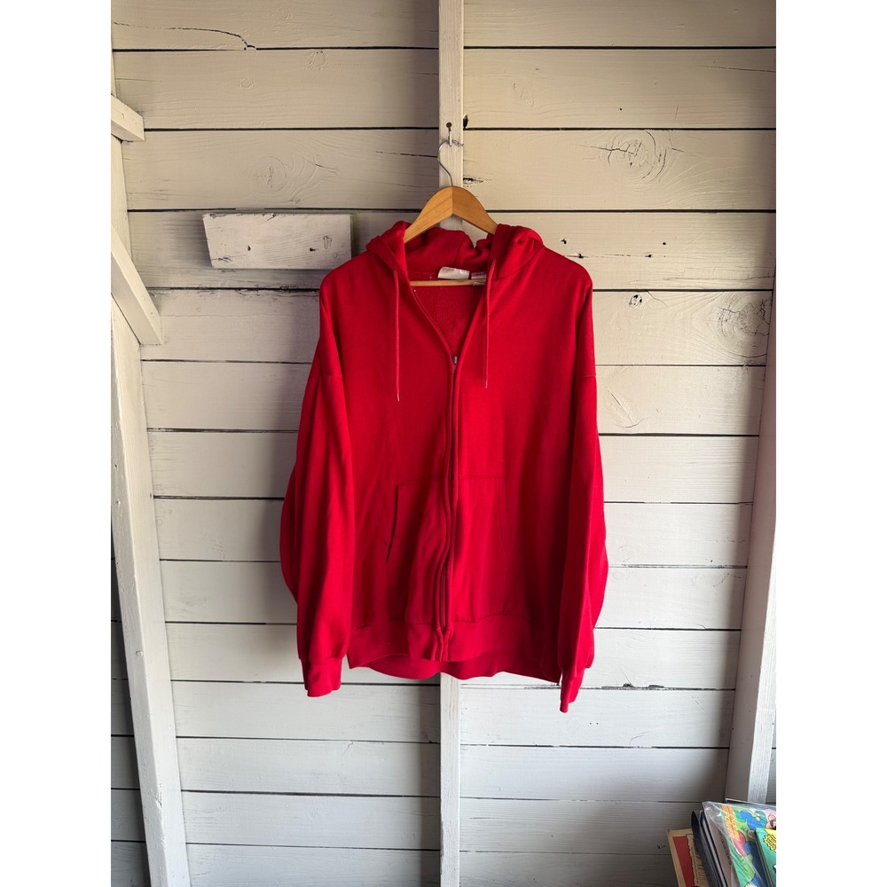 MacGregor Vintage Red Full Zip Hoodie Mens 2XL Hooded Sweatshirt Athletic Fleece